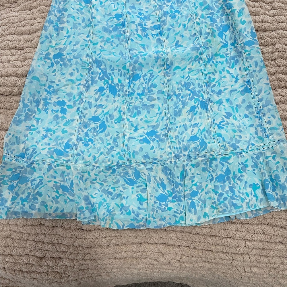 Ann Taylor Blue Midi A-Line Skirt Resort Wear